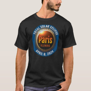 Camiseta Paris Illinois IL Eclipse Solar Total 2024 3 Antes