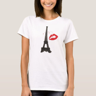 Camiseta "Paris Kiss" Women's Bella Flowy Circle Top, White