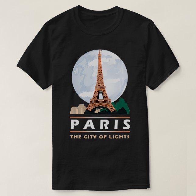 Camiseta París La Ciudad Luz Torre Eiffel Paris Noche G (Diseño del anverso)
