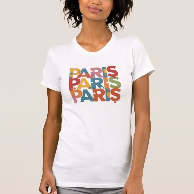 Camiseta París: La tipografía del rompecabezas 1 (Anverso)