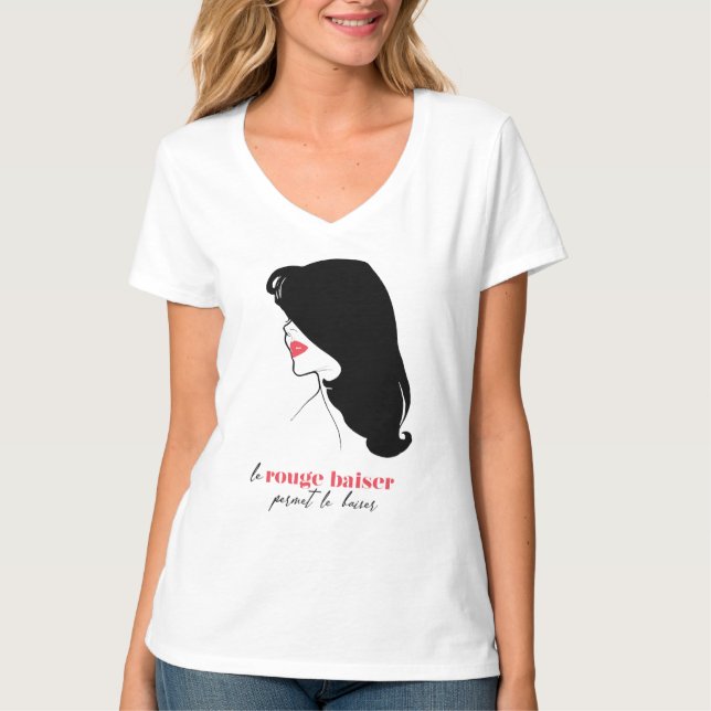 Camiseta París - Le Rouge Baiser (El beso rojo) (Anverso)