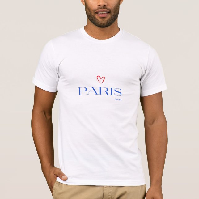 Camiseta París Moderno Francia Texto Único De Estilo (Anverso)