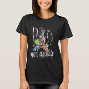 Camiseta Paris Mon Amour Eiffel Tower Splash Art Graffiti W