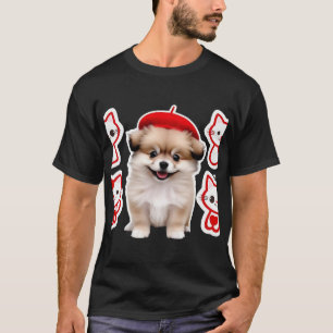 Camiseta Paris Pup & Kitty Crew � Perro y gato con boina li