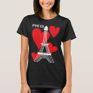Camiseta París Turístico Corazones Torre Eiffel Francia