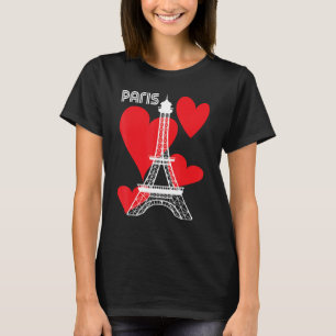 Camiseta París Turístico Corazones Torre Eiffel Francia