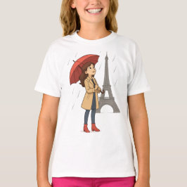 Camiseta Parisian Wonder" – Dziewczyna z parasolką pod Wież