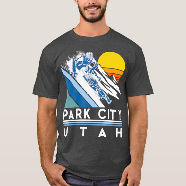 Camiseta Park City Utah Retro Ski (Anverso)
