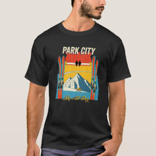 Camiseta Park City Utah Ski Todo El Día - Estilo Retro Vint