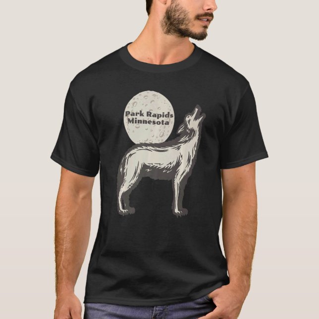 Camiseta Park Rapids Minnesota MN Wolf Moon Howling Souveni (Anverso)
