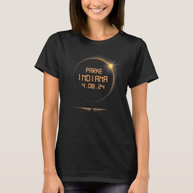 Camiseta Parke Indiana EN Eclipse Solar Total Abril 8 2024 (Anverso)