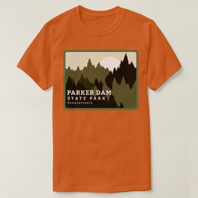 Camiseta Parker Dam State Park Pennsylvania Forest Sunrise (Diseño del anverso)