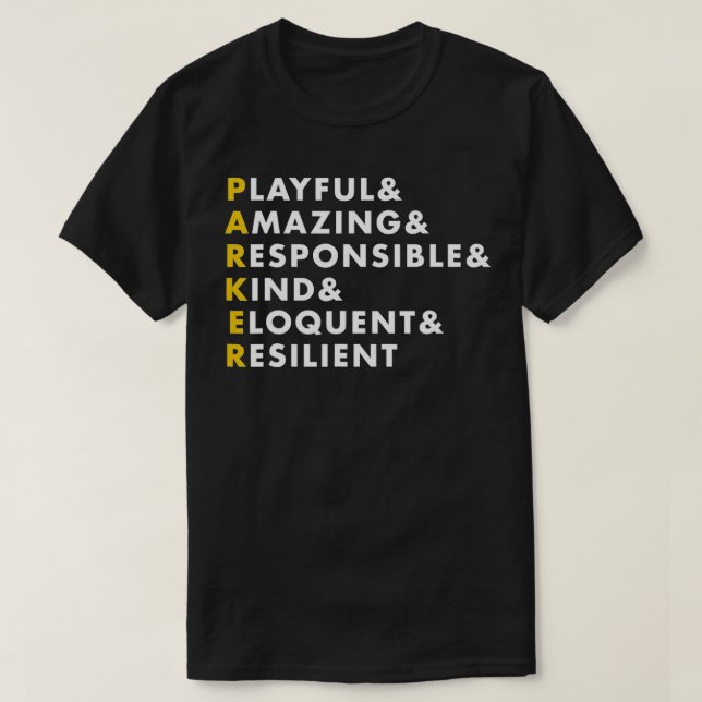 Camiseta Parker Personalized Name Gift (Diseño del anverso)