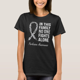 Camiseta Parkinson Awareness Mes Gray Ribbon Family Suppo
