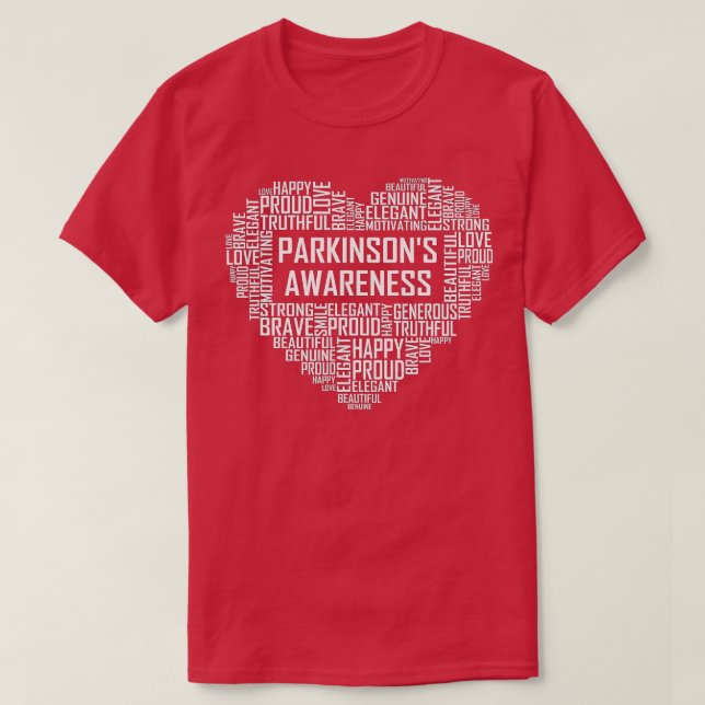 Camiseta Parkinsones Enfermedad Regalos del corazón Concien (Diseño del anverso)