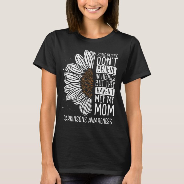 Camiseta Parkinsons Awareness Ribbon Mom Warrior (Anverso)