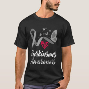 Camiseta Parkinsons Conwareness Butterflies Gray Ribbon Sup