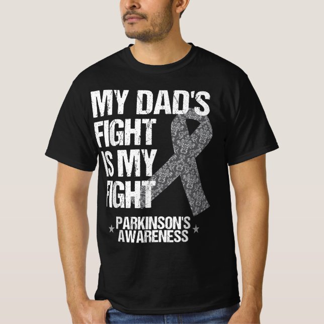 Camiseta Parkinson's Disease Awareness Dad;s Fight Silver R (Anverso)