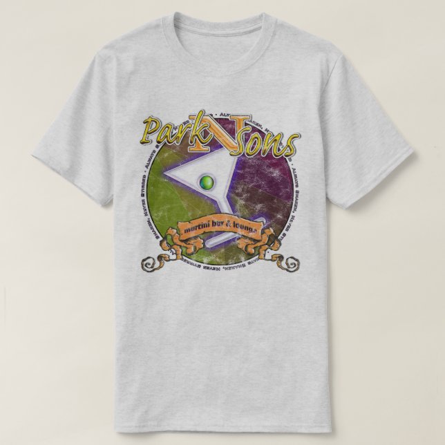 Camiseta Parkinsons Martini Bar & Grill angustiado (Diseño del anverso)