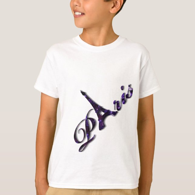 Camiseta Parkle Purpurina Sequin Tower de París (Anverso)