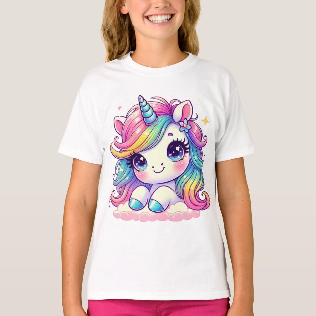 Camiseta Parkly unicornio con pestañas (Anverso)