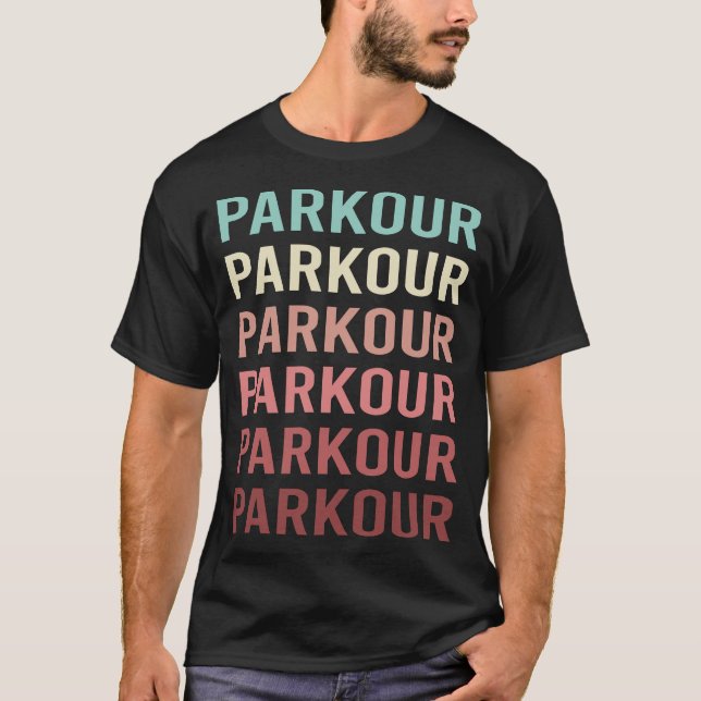 Camiseta Parkour de texto colorido (Anverso)