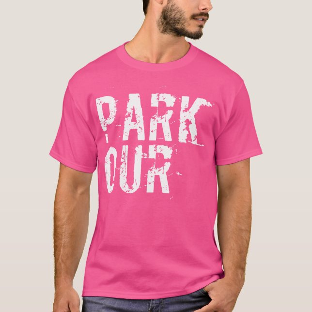 Camiseta Parkour Distressed Text - Skater  Freerunning  Par (Anverso)