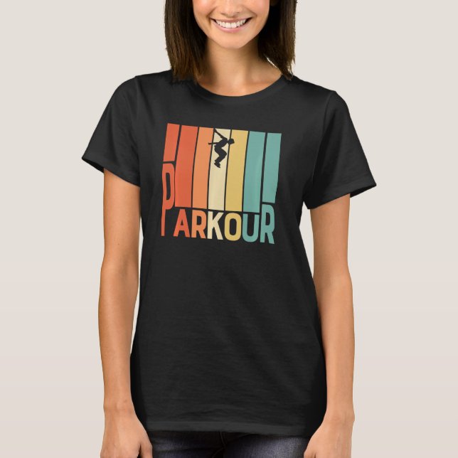Camiseta Parkour Formación de carreras gratis Traceit Retro (Anverso)