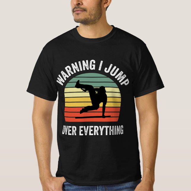 Camiseta Parkour Free Running Parkour Warning I Jump Over E (Anverso)