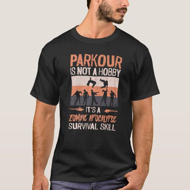 Camiseta Parkour Free Running Traceur Zombie Vintage Retro (Anverso)