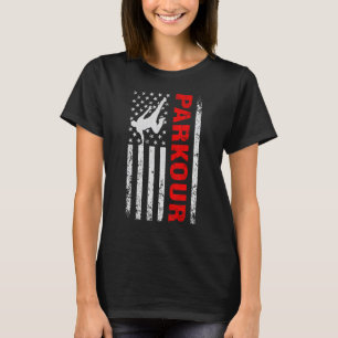 Camiseta Parkour Freerunding con bandera estadounidense