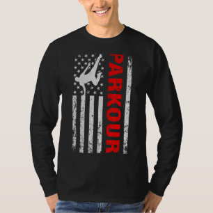 Camiseta Parkour Freerunding con bandera estadounidense