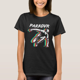 Camiseta Parkour Retro Colorido De Salto Libre Para Bo