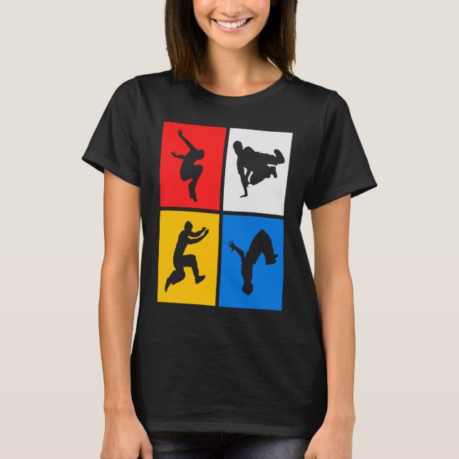 Camiseta Parkour Retro Freerunning Freerunner Jumping (Anverso)