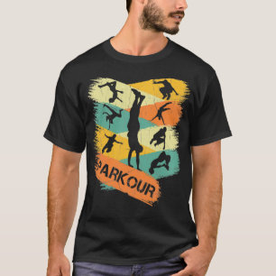 Camiseta Parkour retro para niños Silhouette Vintage Free R