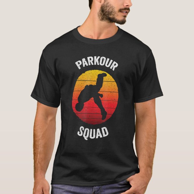 Camiseta Parkour Squad Vintage Urban Jump Free Running (Anverso)