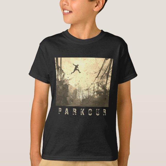 Camiseta Parkour Urban Free Running Estilo Art Sepia (Anverso)