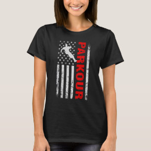 Camiseta Parkour y Freerunding con la bandera estadounidens