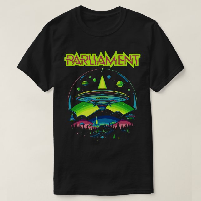 Camiseta Parlamentario Funkadelic Retro Mothership Rock Fun (Diseño del anverso)