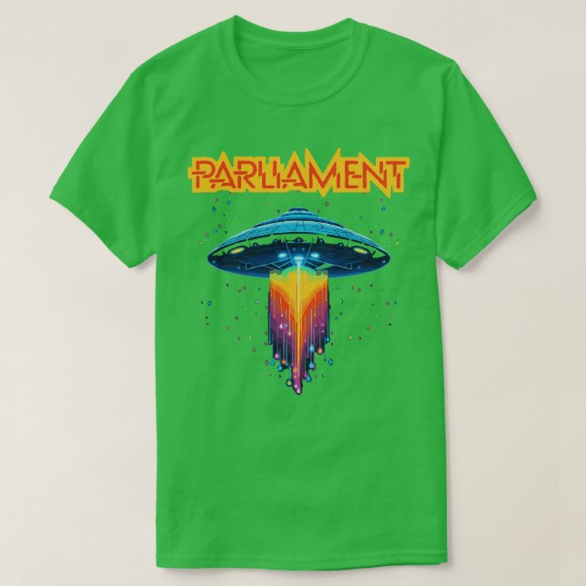 Camiseta Parlamentario Funkadelic Retro Mothership Rock Fun (Diseño del anverso)