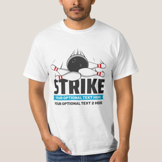 Camiseta Paro de bolos de texto y nombre personalizado (Anverso)