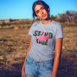 Camiseta Paro floral Flamingo alto mujer fuerte