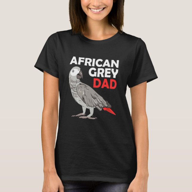 Camiseta Paro gris africano papá padre de pájaro Congo (Anverso)