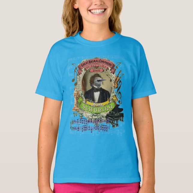 Camiseta Parodia animal de Schubert del compositor de (Anverso)