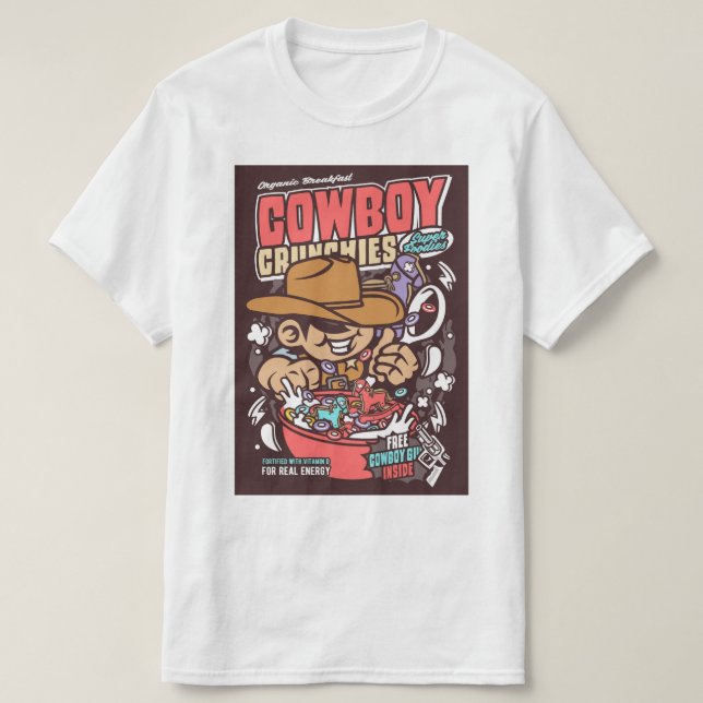 Camiseta Parodia de arte pop de cereal de Cowboy (Diseño del anverso)