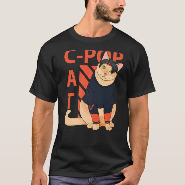 Camiseta Parodia de gato pop coreano chico coreano (Anverso)