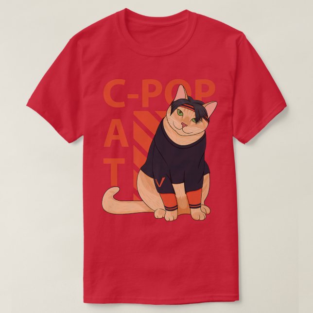 Camiseta parodia de gatos pop coreanos, muchacho coreano  (Diseño del anverso)