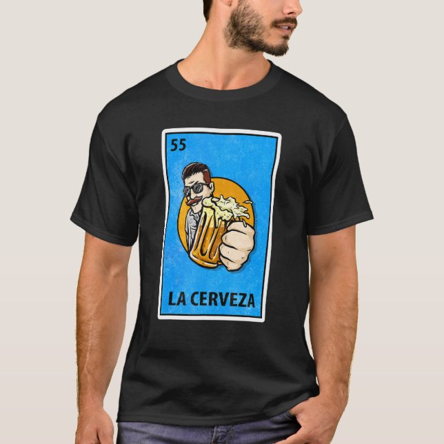 Camiseta Parodia de la lotería mexicana La Cerveza (Anverso)