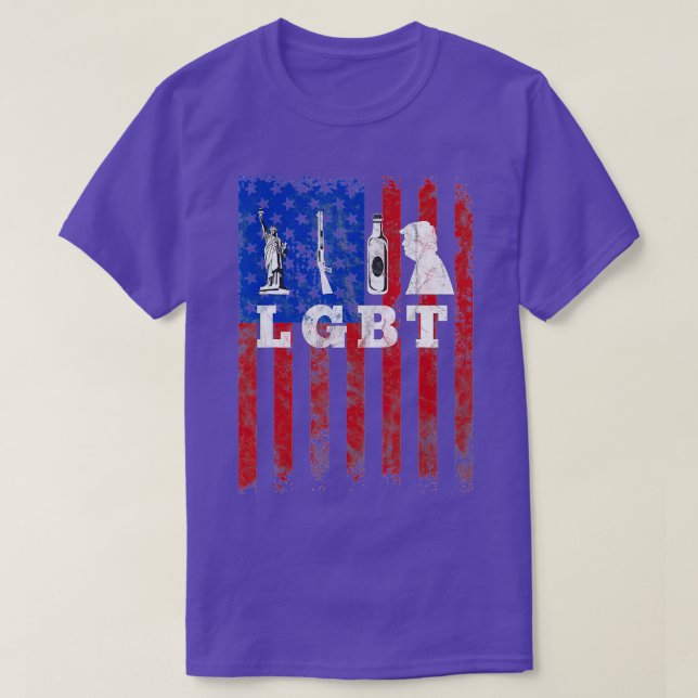 Camiseta Parodia de LGB divertida libertad arma bandera est (Diseño del anverso)