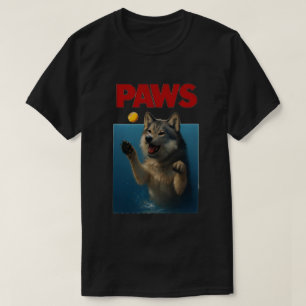 Camiseta Parodia de Patas Lobo Negro Persiguiendo Ratón Asu